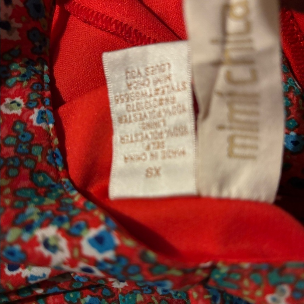 Mimi Chica Red and Orange Asymmetrical Sleeveless Camisole - Picture 3 of 3